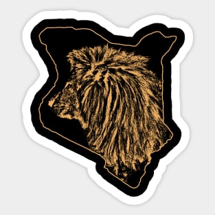 Kenya - Lion Silhouette - Cat in Kenya / Afrika Sticker